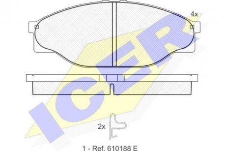 Комплект гальмівних колодок (дискових) ICER 141010 (фото 1)