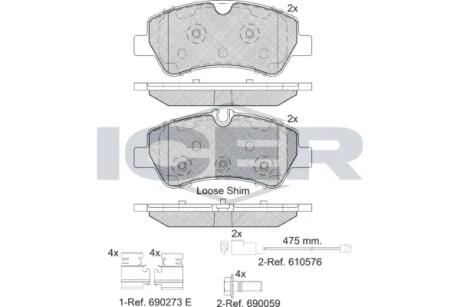 Колодки тормозные ICER 142116203