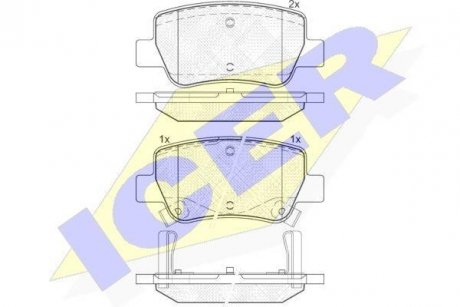 Комплект тормозных колодок (дисковых).) ICER 181916 (фото 1)