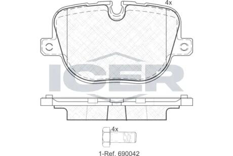 Гальмівні колодки ICER 181952