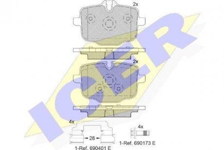Комплект гальмівних колодок (дискових) ICER 182005-202