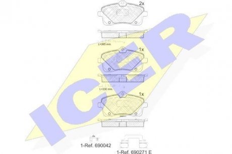 Комплект гальмівних колодок (дискових) ICER 182024 (фото 1)