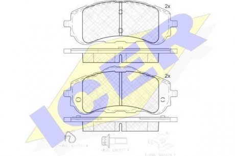 Комплект гальмівних колодок (дискових) ICER 182160 (фото 1)