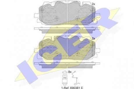 Комплект гальмівних колодок (дискових) ICER 182254 (фото 1)