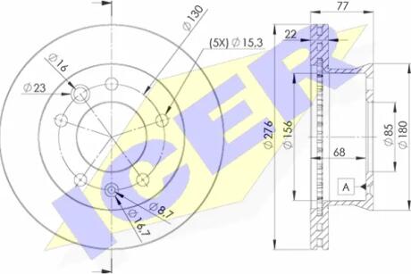 Диск тормозной ICER 78BD01811
