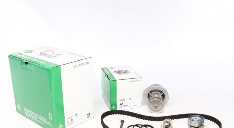 Ременной комплект ГРМ с помпой и термостатом INA 530000430 (фото 1)