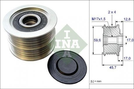 Шкив генератора инерционный INA 535015010