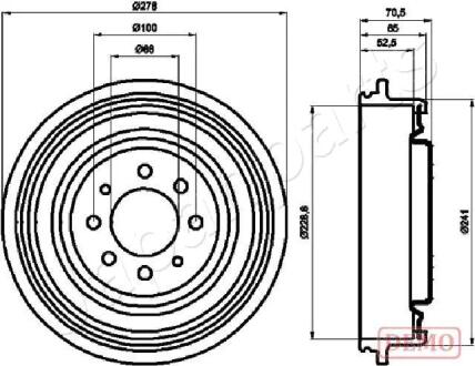 Гальмівний барабан RENAULT Kangoo JAPANPARTS TA0703C
