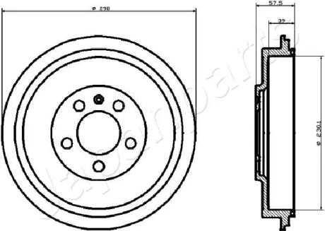 VW гальмівний барабан Polo,Skoda Octavia 1.6 / 1,9 TDI JAPANPARTS TA0906
