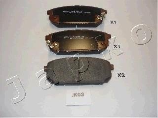 Колодки гальмівні дискові Kia Sorento i 2.4 (02-),Kia Sorento i 2.5 (02-),Kia S JAPKO 51K03 (фото 1)