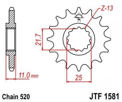 Передня зірка ESJOT JT MOTO 100-462-15