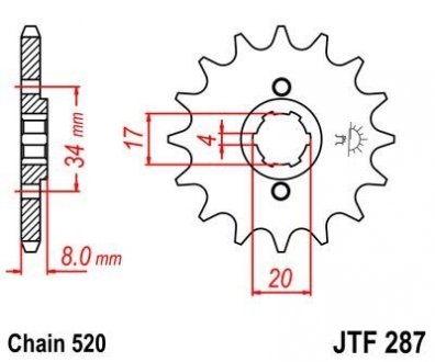 Передня зірка MOTO JT MOTO 101-423-14 (фото 1)