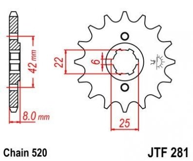 Передня зірка MOTO JT MOTO 101-431-15 (фото 1)