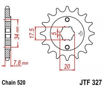 Передня зірка MOTO JT MOTO 101-436-14 (фото 1)