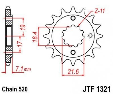 Передняя звезда MOTO JT MOTO 101-442-13 (фото 1)