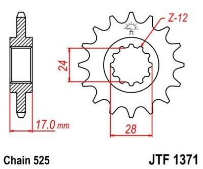 Передня зірка MOTO JT MOTO 101-551-15 (фото 1)