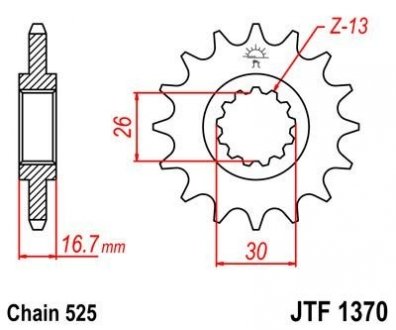 Передня зірка MOTO JT MOTO 101-564-15 (фото 1)