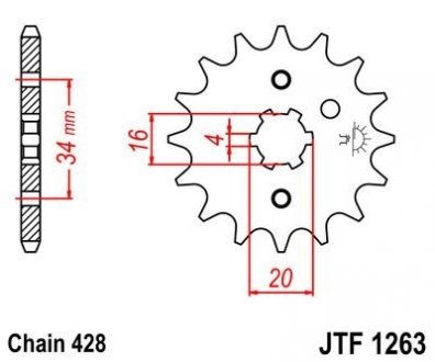 Передня зірка MOTO JT MOTO 102-329-15 (фото 1)
