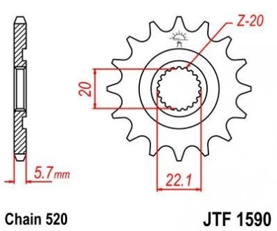 Передня зірка MOTO JT MOTO 102-412-13 (фото 1)