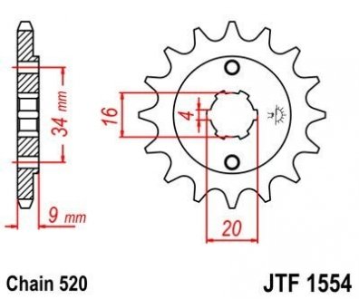 Передня зірка MOTO JT MOTO 102-429-14 (фото 1)