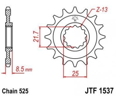 Передня зірка MOTO JT MOTO 102-551-16 (фото 1)