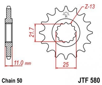 Передня зірка MOTO JT MOTO 102-664-16