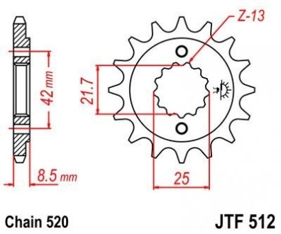 Передня зірка MOTO JT MOTO 104-463-15 (фото 1)