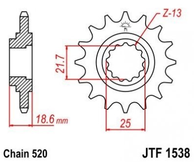 Передня зірка MOTO JT MOTO 104-465-14 (фото 1)