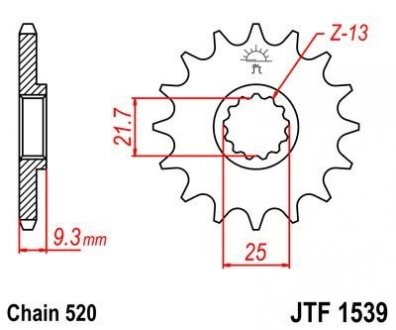 Передня зірка MOTO JT MOTO 104-469-14 (фото 1)