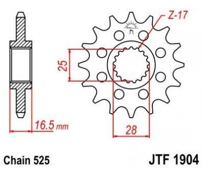 Передня зірка MOTO JT MOTO 105-501-16