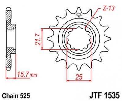 Передня зірка MOTO JT MOTO 105-569-15 (фото 1)