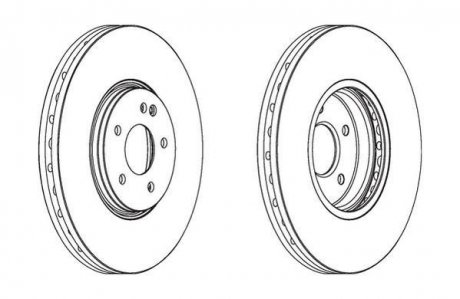 Тормозной диск передний Mercedes CLK (A208, C208), E-Class (W210, S210) / Chrysler Crossfire Jurid 563103JC1 (фото 1)