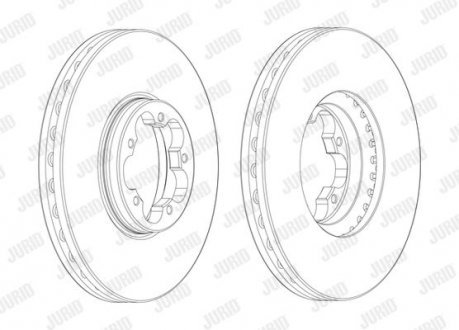 FORD диск тормозной передн TOURNEO CUSTOM, TRANSIT CUSTOM V362 Jurid 563124J-1