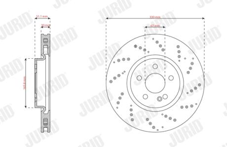 DB Гальм. диск передн. A-CLASS (W177) A 220 d (177.014) 18- Jurid 563725JC