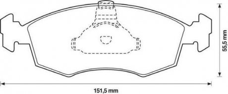 Гальмівні колодки пер. FIAT Doblo 1,2-1,9JTD 01- Jurid 571974J (фото 1)