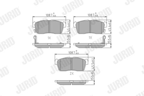 Гальмівні колодки передні Nissan Pixo / Subaru Justy / Suzuki Alto, Carry, Ignis Jurid 572471J