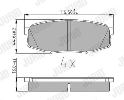 Колодка торм. диск. TOYOTA LAND CRUISER UZJ200 07- задн. Jurid 572597J