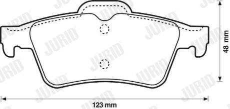 Тормозные колодки задние FORD FOCUS/TRANSIT CONNECT NISSAN PRIMERA RENAULT ESPACE/LAGUNA JAGUAR SAAB Jurid 573018J