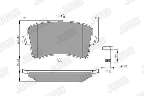Тормозные колодки Audi A4 /A5 /Q5 Jurid 573259J