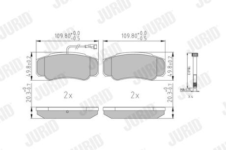 NISSAN Колодки гальмівні задн. CABSTAR 06- Jurid 573318J