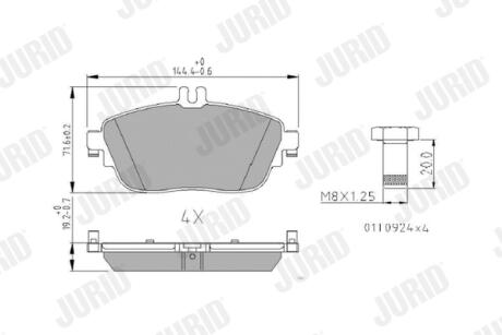 Тормозные колодки Mercedes A / B / GLA / CLA Jurid 573403J