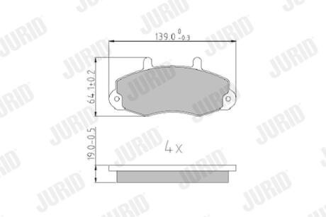 Тормозные колодки передние FORD TRANSIT, TRANSIT TOURNEO Jurid 573950J