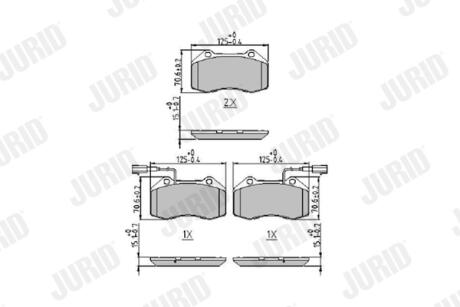 Гальмівні колодки передні ABARTH 500, 595, 695, PUNTO/ ALFA ROMEO 4C, MITO Jurid 573957J