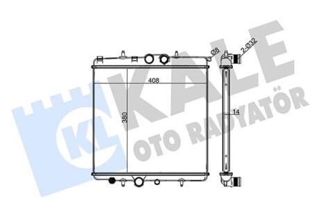 KALE PEUGEOT Радиатор охлаждения 307 1.4 00- Kale oto radyator 213200