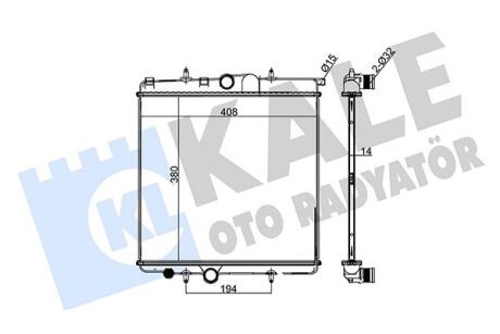 KALE PEUGEOT Радиатор охлаждения 206 1.1/1.6 Kale oto radyator 216799