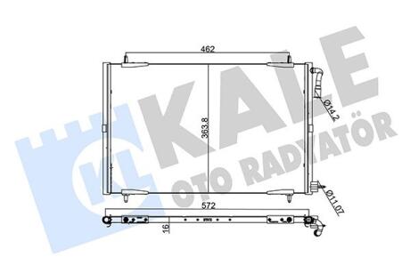 KALE PEUGEOT Радиатор кондиционера 552X363X16 206 Kale oto radyator 248100