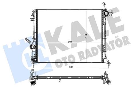 KALE RENAULT Радиатор охлаждения Grand Scenic IV,Megane IV,Talisman 1.2/1.5dCi 16- Kale oto radyator 333800