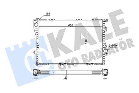 KALE BMW Радиатор охлаждения 5 E39,7 E38 520/750 Kale oto radyator 341915
