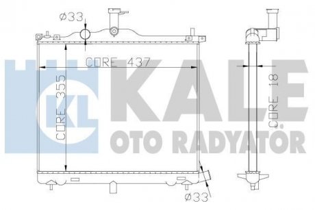 KALE HYUNDAI Радіатор охлаждения i10 1.0/1.2 08- Kale oto radyator 341975