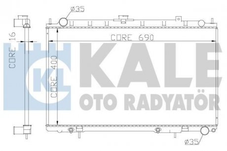 KALE NISSAN Радіатор охлаждения Maxima QX IV 2.0/3.0 00- Kale oto radyator 342045 (фото 1)